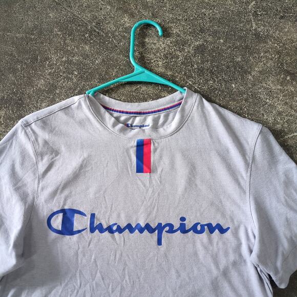 Champion Crop Top Shirt Womens S Gray Cropped Retro Y2K Gym Workout Summer - Picture 2 of 6